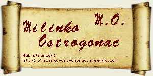 Milinko Ostrogonac vizit kartica